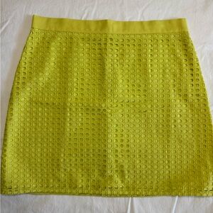 LOFT Petite Lime Green Eyelet Skirt